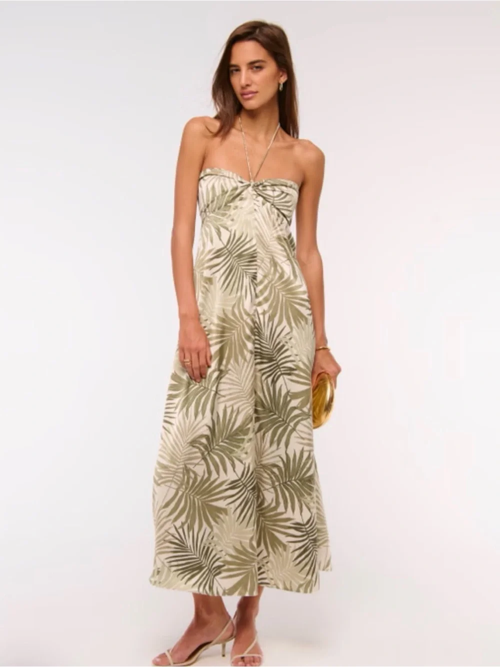 Abercrombie Twist-Front Flowy Maxi Dress size Large Petite